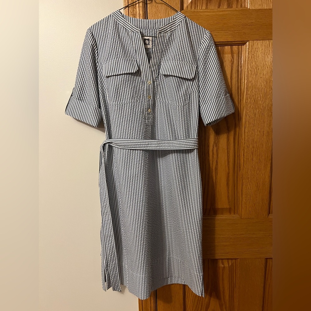 NEW Anne Klein searsucker dress, XS, 4